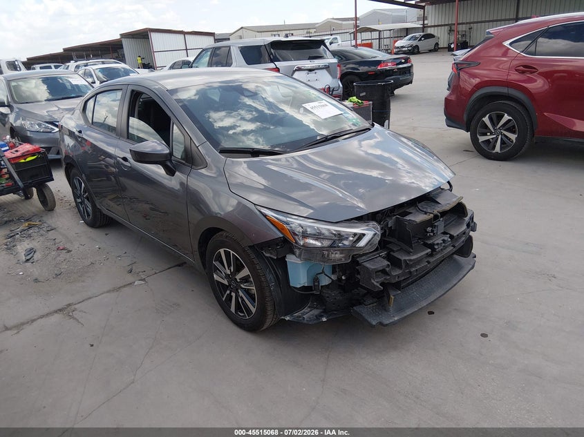 2025 Nissan Versa VIN 3N1CN8EV0SL838412 IAAI salvage auction — LEFT SIDE, Enterprise Vehicles Clear Only (Texas), sold $10,100 on 2026-07-07 (photo 1)