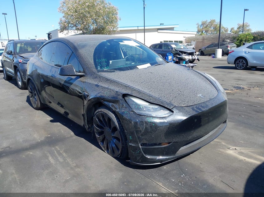 2021 Tesla Model y VIN 5YJYGDEFXMF277930 IAAI salvage auction — RIGHT SIDE, Salvage Title, sold $11,575 on 2026-07-31 (photo 1)