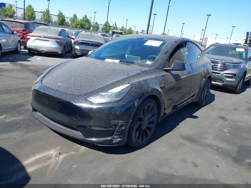 2021 Tesla Model y VIN 5YJYGDEFXMF277930 IAAI salvage auction — RIGHT SIDE, Salvage Title, sold $11,575 on 2026-07-31 (photo 2)
