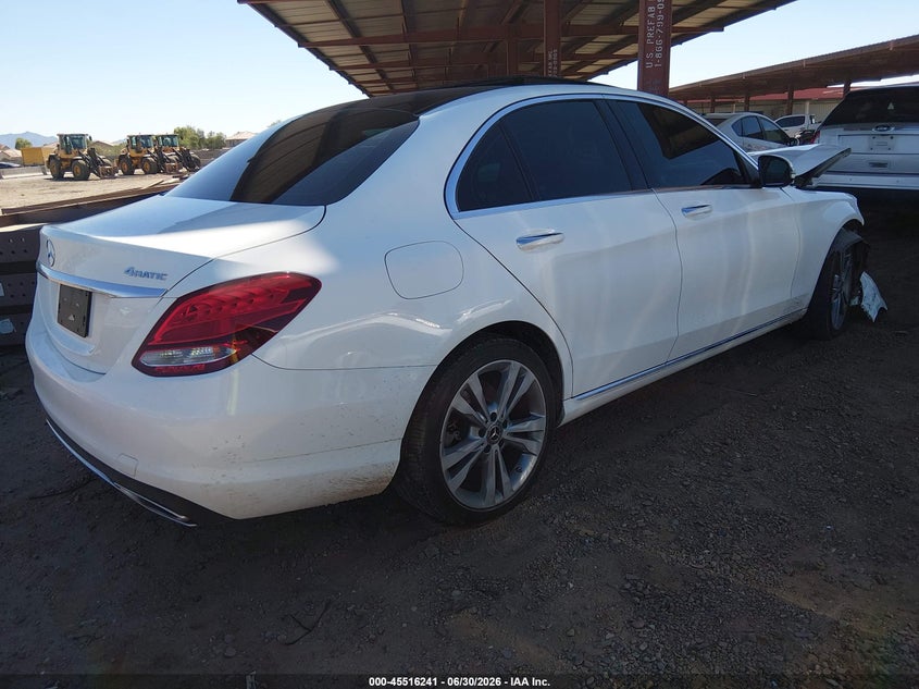 2018 Mercedes-benz C-klasse VIN WDDWF4KB1JR392276 IAAI salvage auction — FRONT END, Salvage (Arizona), sold $4,175 on 2026-07-28 (photo 4)
