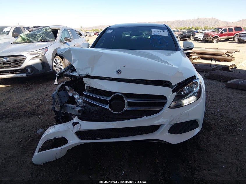 2018 Mercedes-benz C-klasse VIN WDDWF4KB1JR392276 IAAI salvage auction — FRONT END, Salvage (Arizona), sold $4,175 on 2026-07-28 (photo 6)