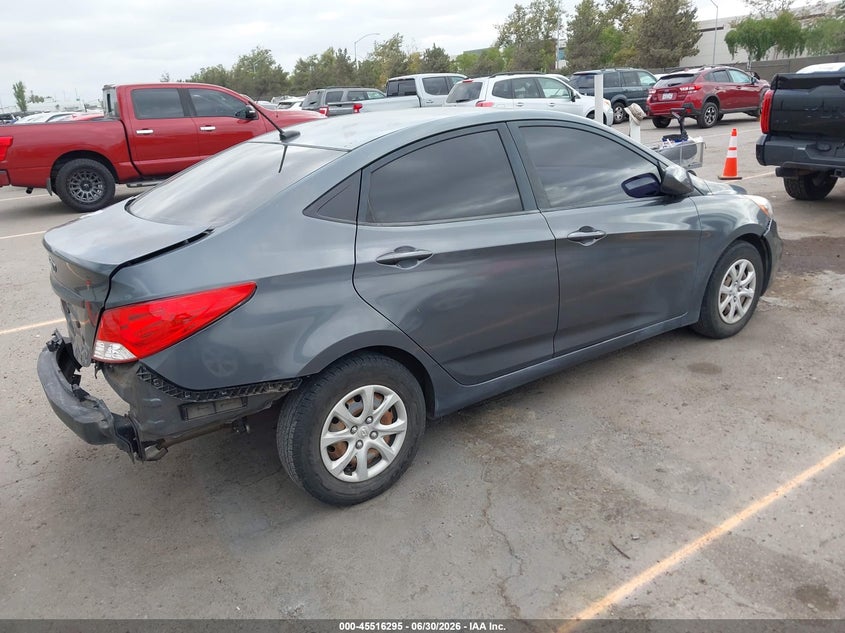 2013 Hyundai Accent VIN KMHCT4AE9DU396770 IAAI salvage auction — REAR END, Salvage (California), sold $825 on 2026-07-29 (photo 4)
