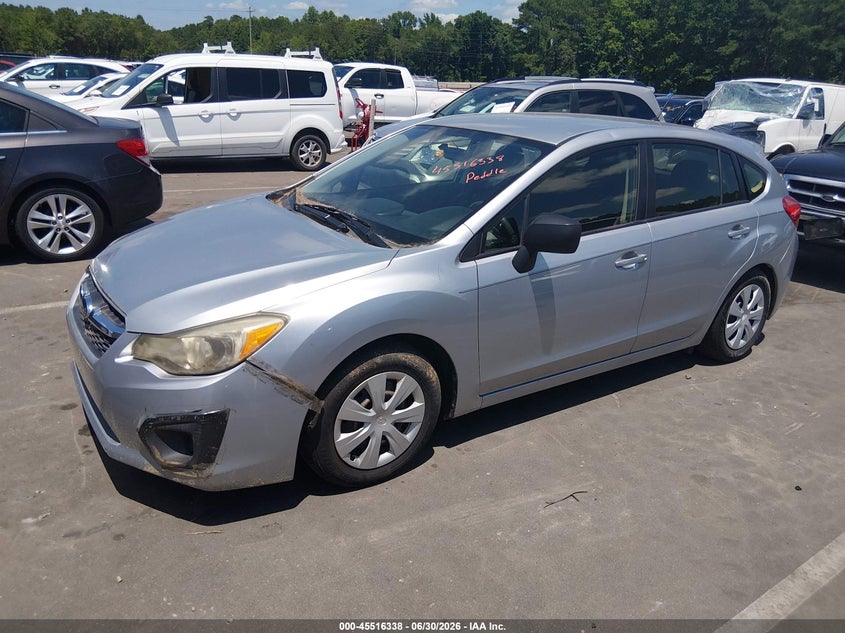 2013 Subaru Impreza VIN JF1GPAA68D2216200 IAAI salvage auction — NORMAL WEAR, Clear (North Carolina), sold $400 on 2026-07-29 (photo 2)