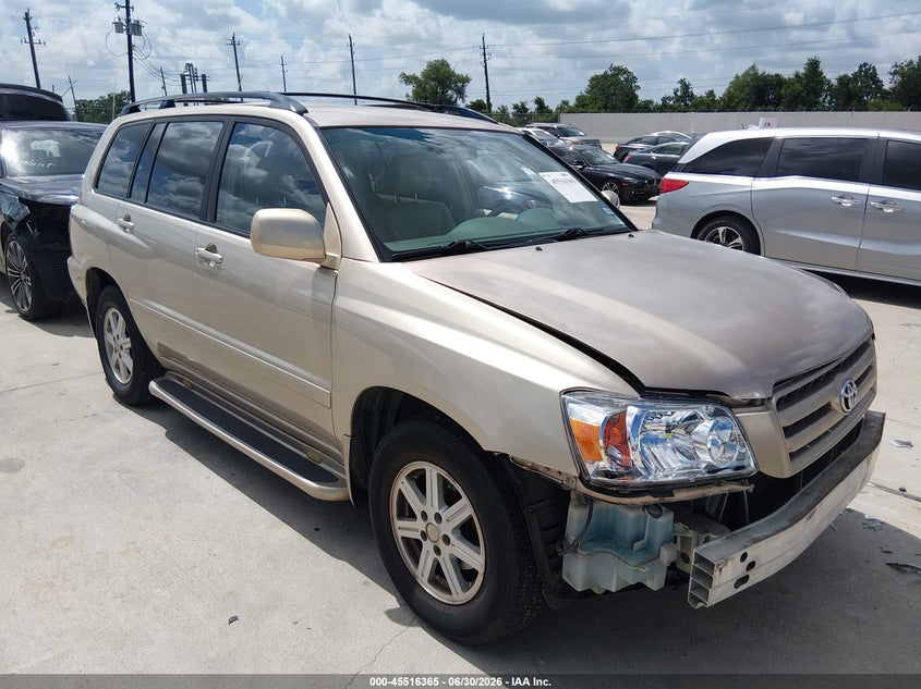 2006 Toyota Highlander VIN JTEGP21A960113656 IAAI salvage auction — FRONT END, Original (Texas), sold $2,550 on 2026-08-02 (photo 1)