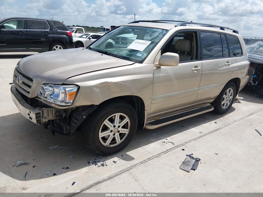 2006 Toyota Highlander VIN JTEGP21A960113656 IAAI salvage auction — FRONT END, Original (Texas), sold $2,550 on 2026-08-02 (photo 2)