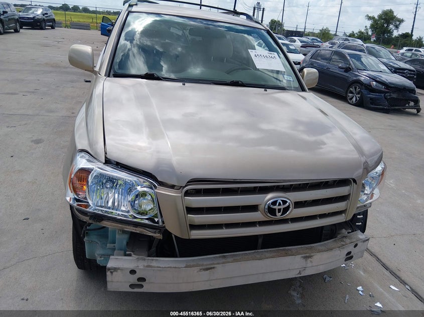 2006 Toyota Highlander VIN JTEGP21A960113656 IAAI salvage auction — FRONT END, Original (Texas), sold $2,550 on 2026-08-02 (photo 6)