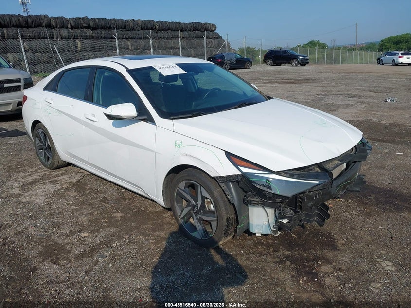 2023 Hyundai Elantra VIN KMHLN4AJ3PU077604 IAAI salvage auction — FRONT END, Salvage (Pennsylvania), sold $8,300 on 2026-07-24 (photo 1)