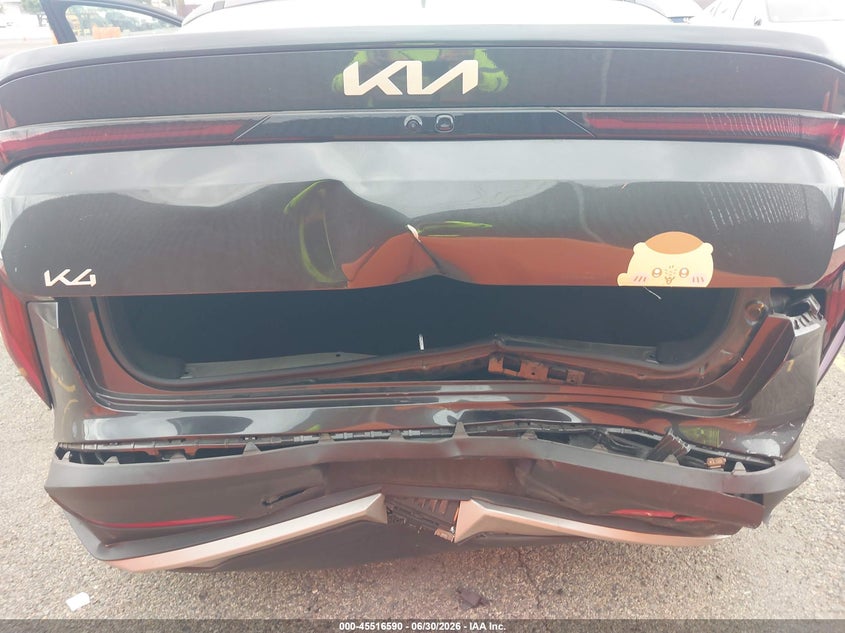 2025 Kia K4 VIN 3KPFT4DE9SE016593 IAAI salvage auction — REAR END, Salvage (California), sold $7,925 on 2026-07-27 (photo 6)