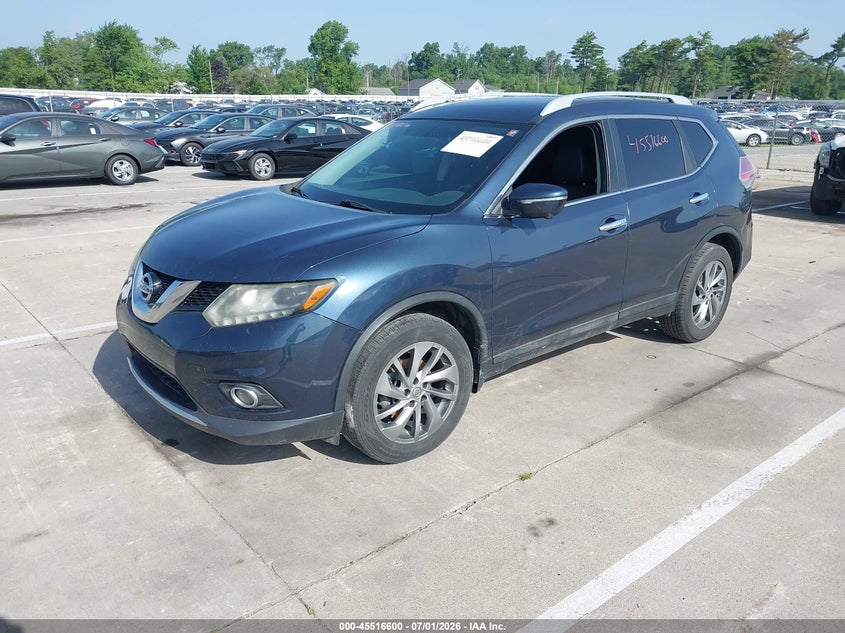 2015 Nissan Rogue VIN 5N1AT2MTXFC865492 IAAI salvage auction — REAR END, Clear (Indiana), sold $1,600 on 2026-07-29 (photo 2)