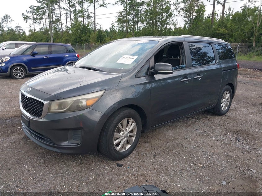 2015 Kia SEDONA VIN KNDMB5C10F6080354 IAAI salvage auction — NORMAL WEAR, Clear (Florida), sold $225 on 2026-07-14 (photo 2)