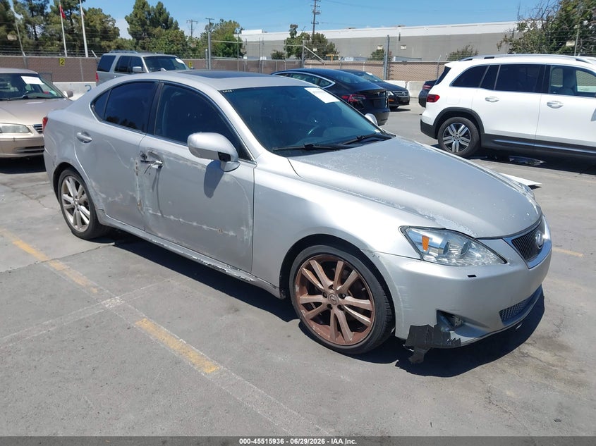 2007 Lexus Is 250 VIN JTHBK262875039275 IAAI salvage auction — NORMAL WEAR, Clear - Dealer Only (California), sold $475 on 2026-07-29 (photo 1)