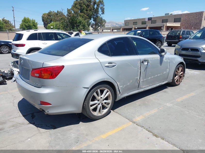 2007 Lexus Is 250 VIN JTHBK262875039275 IAAI salvage auction — NORMAL WEAR, Clear - Dealer Only (California), sold $475 on 2026-07-29 (photo 4)