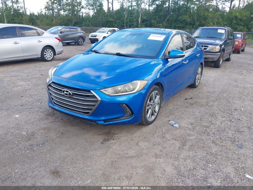 2017 Hyundai Elantra VIN KMHD84LF6HU281366 IAAI salvage auction — FRONT & REAR, Rebuildable (Florida), sold $1,800 on 2026-07-14 (photo 2)