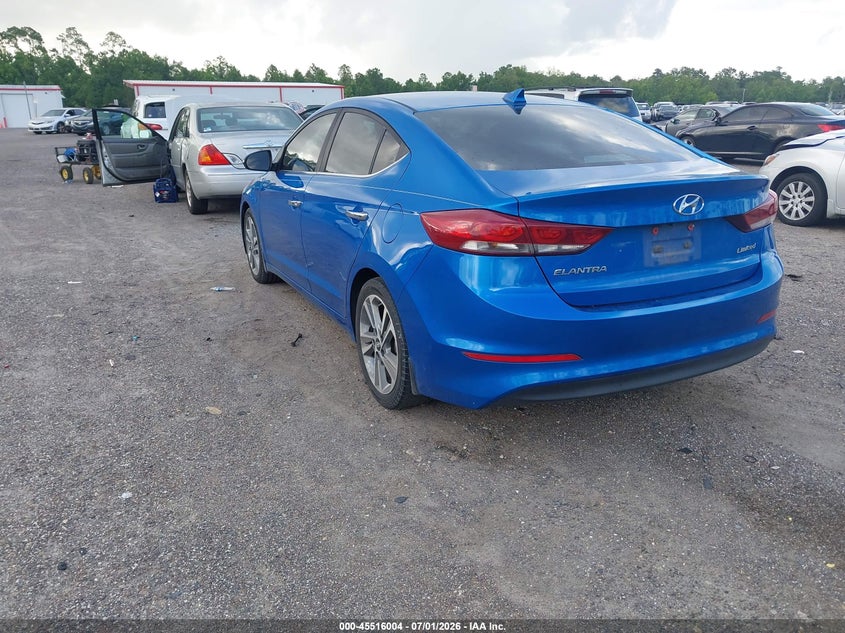 2017 Hyundai Elantra VIN KMHD84LF6HU281366 IAAI salvage auction — FRONT & REAR, Rebuildable (Florida), sold $1,800 on 2026-07-14 (photo 3)