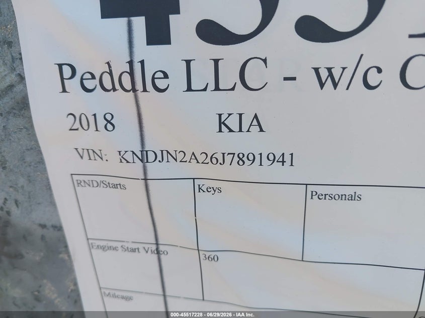 2018 Kia Soul VIN KNDJN2A26J7891941 IAAI salvage auction — NORMAL WEAR, Non-Repairable (California), sold $150 on 2026-07-25 (photo 9)