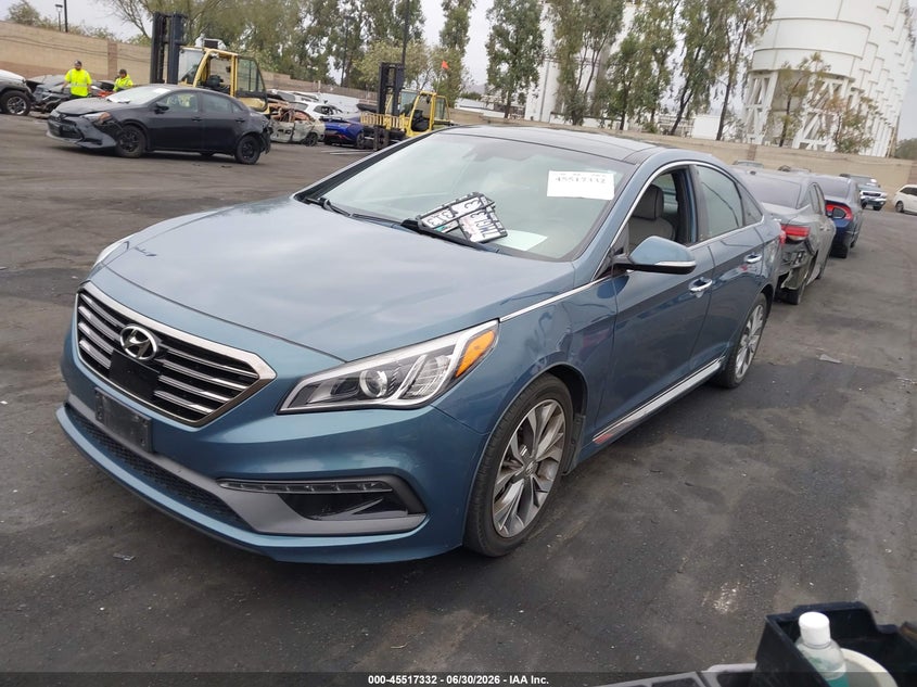 2015 Hyundai Sonata VIN 5NPE34AB8FH118555 IAAI salvage auction — LEFT & RIGHT, Salvage Certificate (California), sold $1,775 on 2026-07-31 (photo 2)