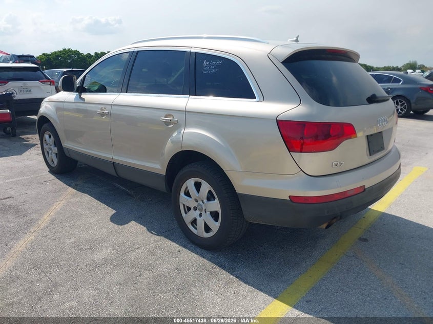 2007 Audi Q7 VIN WA1BY94L77D096989 IAAI salvage auction — NORMAL WEAR, Clear (Florida), sold $400 on 2026-07-16 (photo 3)
