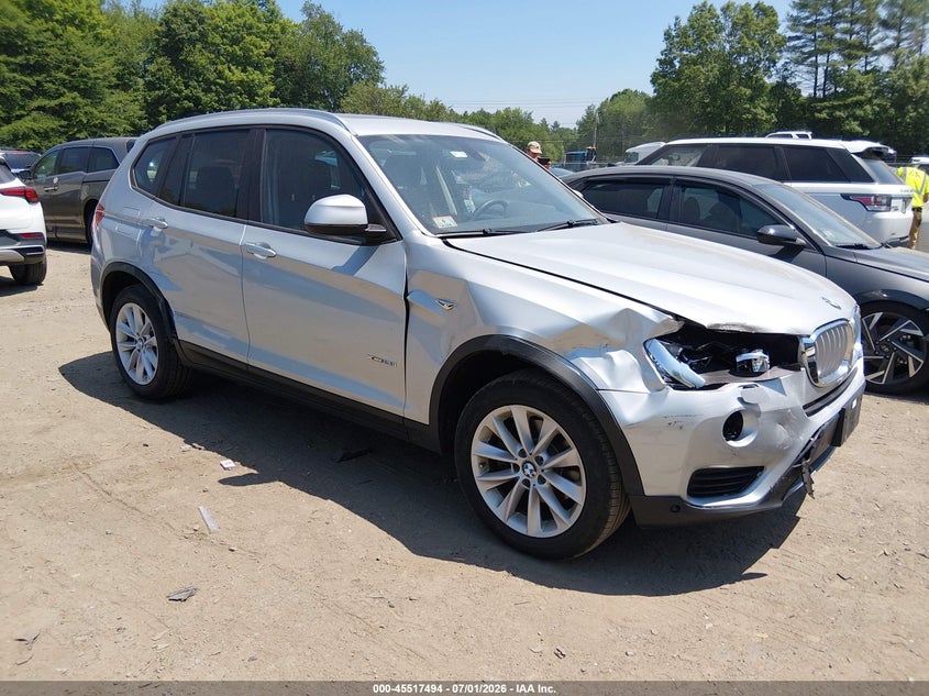 2017 BMW X3 VIN 5UXWX9C39H0W73850 IAAI salvage auction — SIDE, Salvage (Massachusetts), sold $2,050 on 2026-07-28 (photo 1)