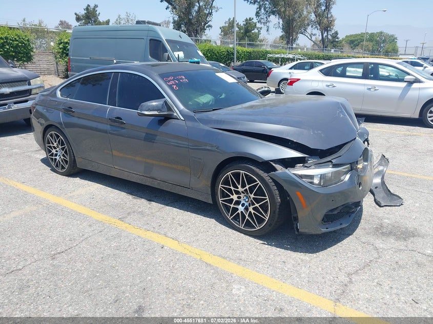 2018 BMW 4er VIN WBA4J1C53JBG77349 IAAI salvage auction — LEFT FRONT, Salvage (California), sold $25 on 2026-07-28 (photo 1)