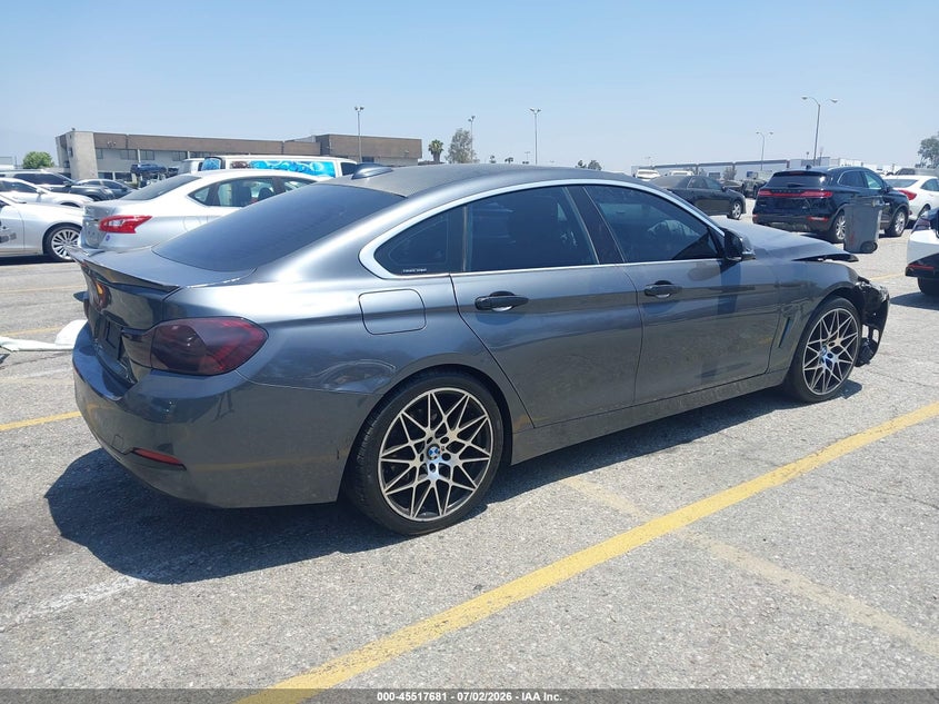 2018 BMW 4er VIN WBA4J1C53JBG77349 IAAI salvage auction — LEFT FRONT, Salvage (California), sold $25 on 2026-07-28 (photo 4)