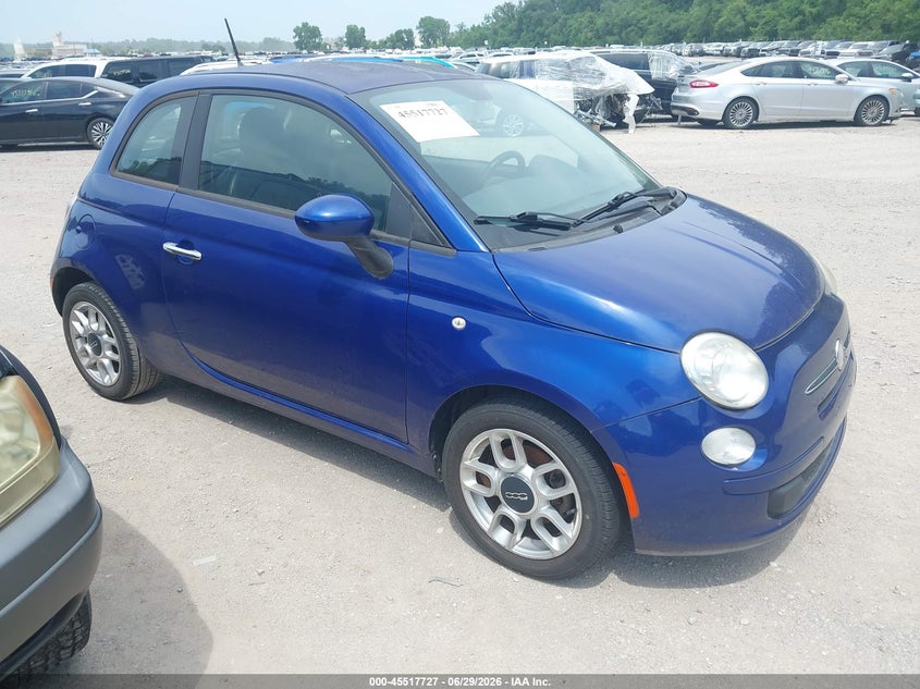2013 Fiat 500 VIN 3C3CFFAR1DT570551 IAAI salvage auction — NORMAL WEAR, Clear (Kansas), sold $750 on 2026-07-29 (photo 1)
