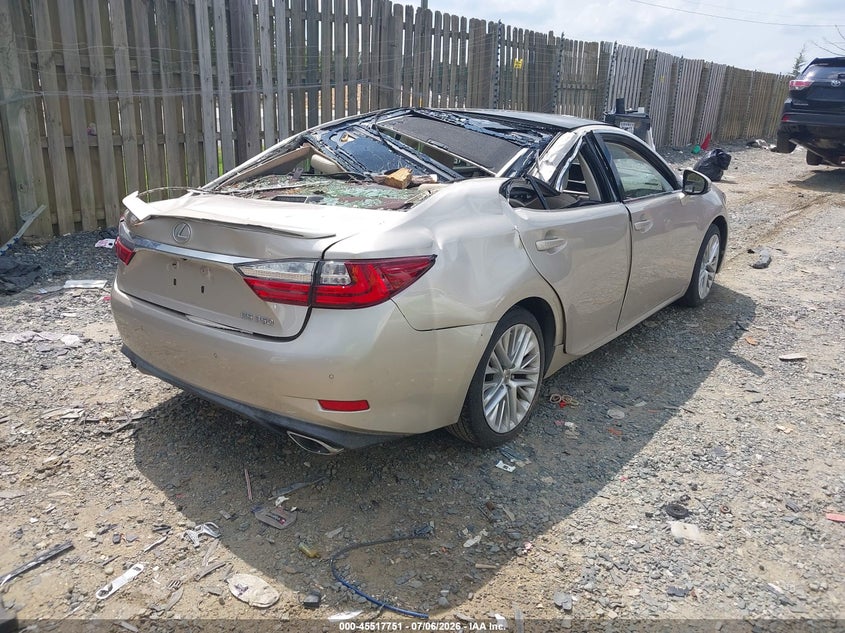 2016 Lexus ES VIN JTHBK1GG9G2217474 IAAI salvage auction — ROOF, Salvage (Virginia), sold $2,600 on 2026-07-30 (photo 4)