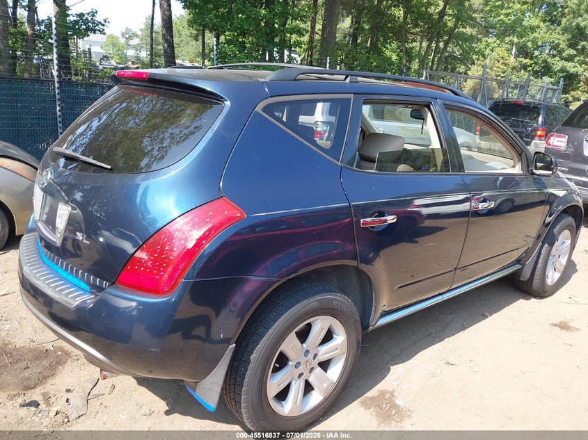 2006 Nissan Murano VIN JN8AZ08W86W541231 IAAI salvage auction — NORMAL WEAR, Clear (Virginia), sold $475 on 2026-07-09 (photo 4)