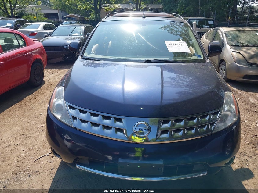 2006 Nissan Murano VIN JN8AZ08W86W541231 IAAI salvage auction — NORMAL WEAR, Clear (Virginia), sold $475 on 2026-07-09 (photo 6)
