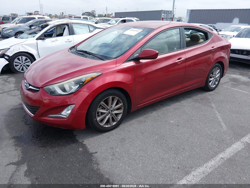 2016 Hyundai Elantra VIN 5NPDH4AE5GH788850 IAAI salvage auction — THEFT, Salvage (California), sold $1,300 on 2026-07-09 (photo 2)