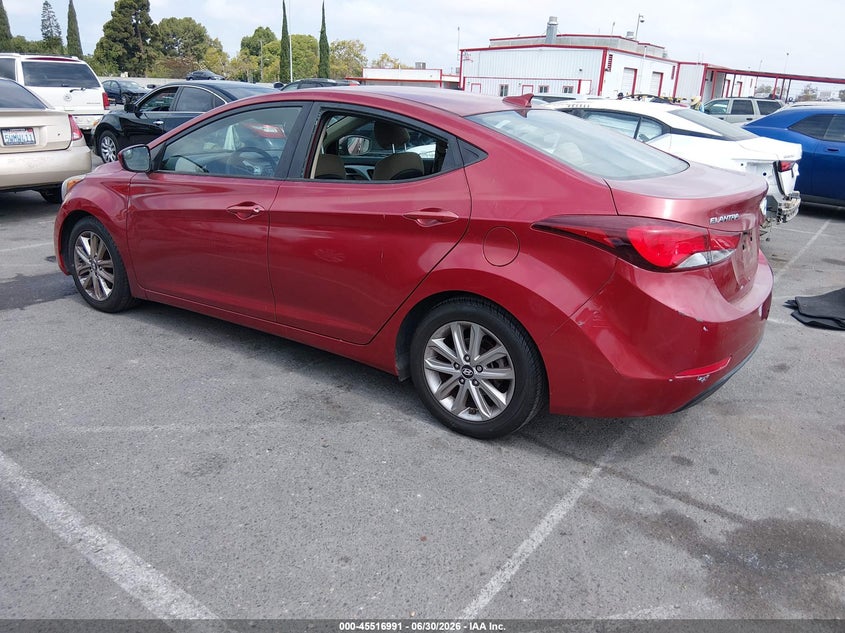 2016 Hyundai Elantra VIN 5NPDH4AE5GH788850 IAAI salvage auction — THEFT, Salvage (California), sold $1,300 on 2026-07-09 (photo 3)