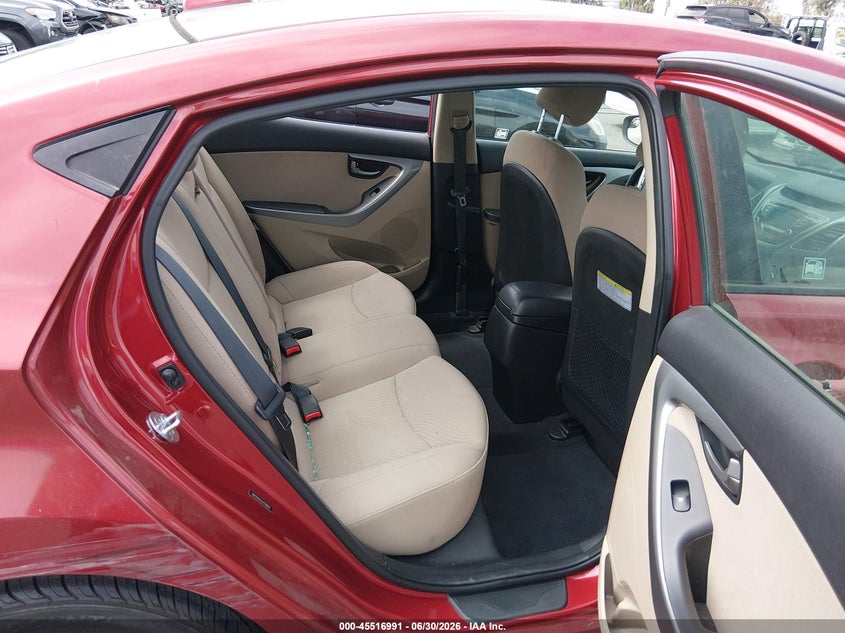 2016 Hyundai Elantra VIN 5NPDH4AE5GH788850 IAAI salvage auction — THEFT, Salvage (California), sold $1,300 on 2026-07-09 (photo 8)