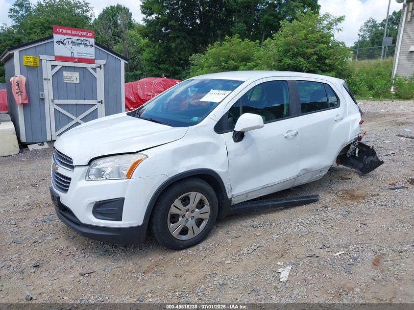 2016 Chevrolet Trax VIN KL7CJKSB2GB611387 IAAI salvage auction — REAR END, Salvage Title, sold $550 on 2026-07-21 (photo 2)