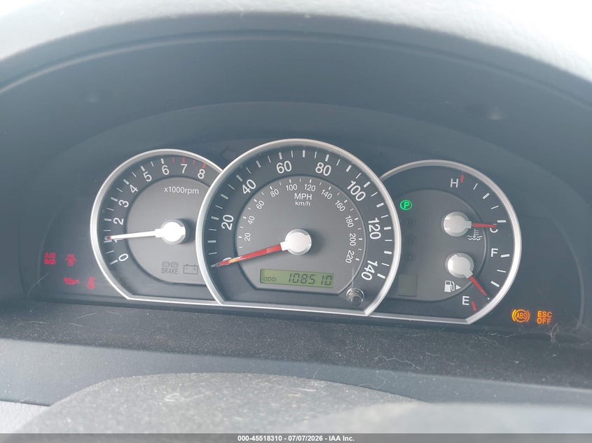 2008 Kia Sorento VIN KNDJD736885762704 IAAI salvage auction — NORMAL WEAR, Clear (Alabama), sold $375 on 2026-07-14 (photo 7)
