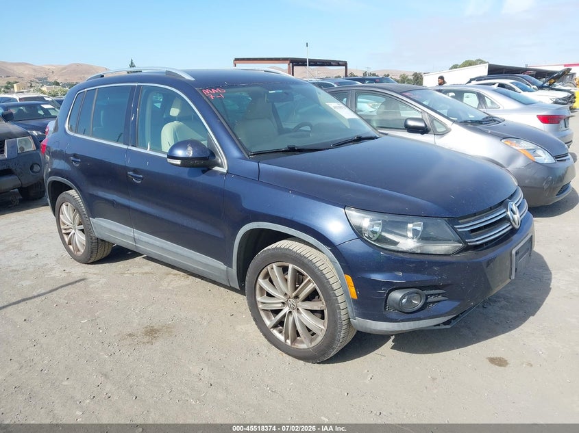 2014 Volkswagen Tiguan VIN WVGAV3AX6EW553089 IAAI salvage auction — NORMAL WEAR, Clear - Dealer Only (California), sold $225 on 2026-07-09 (photo 1)
