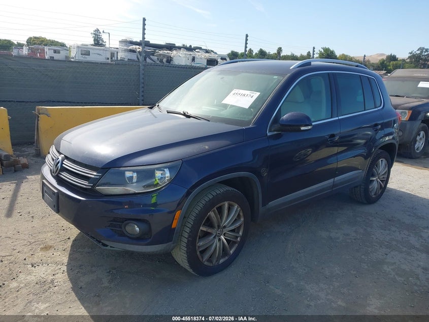 2014 Volkswagen Tiguan VIN WVGAV3AX6EW553089 IAAI salvage auction — NORMAL WEAR, Clear - Dealer Only (California), sold $225 on 2026-07-09 (photo 2)