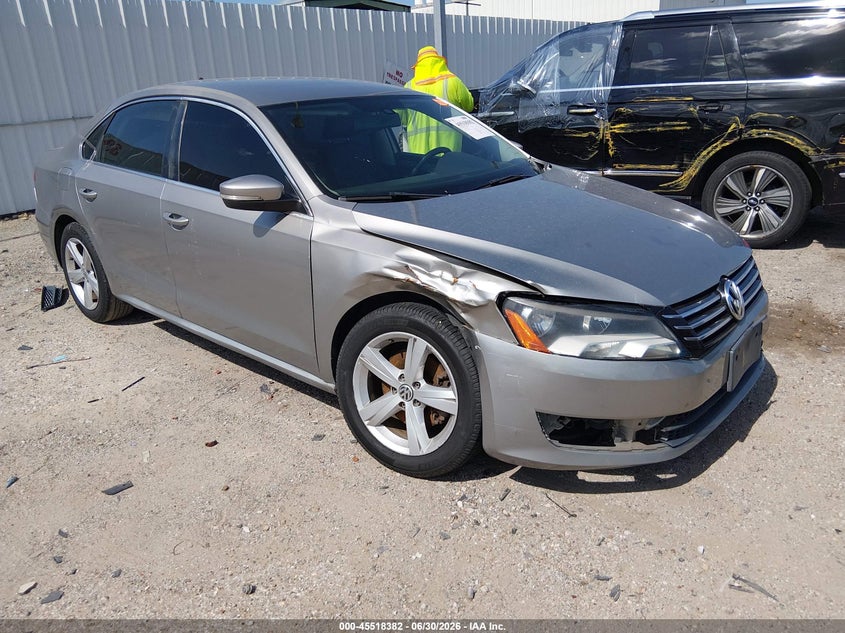 2013 Volkswagen Passat VIN 1VWBP7A30DC141013 IAAI salvage auction — RIGHT FRONT, Original (Texas), sold $775 on 2026-09-03 (photo 1)