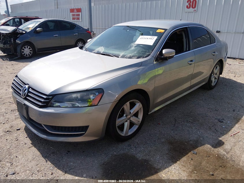 2013 Volkswagen Passat VIN 1VWBP7A30DC141013 IAAI salvage auction — RIGHT FRONT, Original (Texas), sold $775 on 2026-09-03 (photo 2)