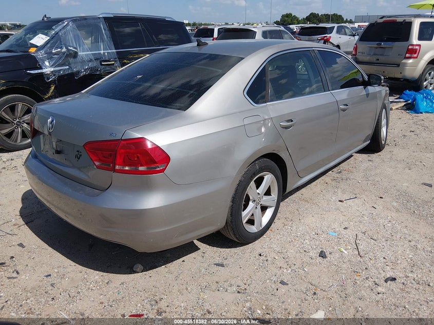 2013 Volkswagen Passat VIN 1VWBP7A30DC141013 IAAI salvage auction — RIGHT FRONT, Original (Texas), sold $775 on 2026-09-03 (photo 4)