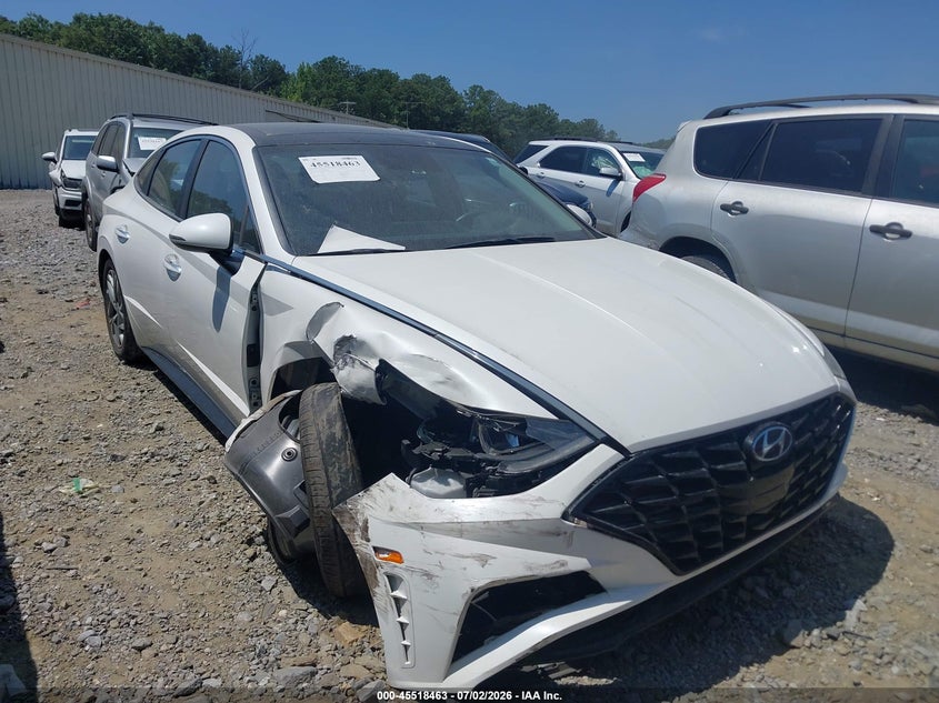 2022 Hyundai Sonata VIN KMHL14JA0NA222186 IAAI salvage auction — RIGHT FRONT, Salvage Title, sold $3,700 on 2026-07-24 (photo 1)