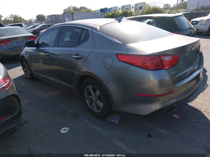 2015 Kia Optima VIN 5XXGM4A70FG387808 IAAI salvage auction — NORMAL WEAR, Clear-Dealer Only (North Carolina), sold $400 on 2026-07-29 (photo 3)