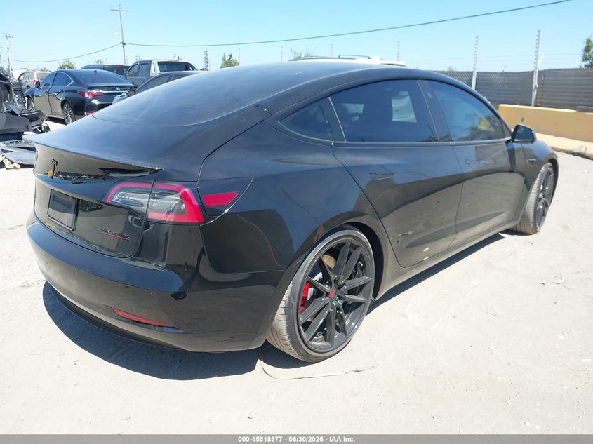 2021 Tesla Model 3 VIN 5YJ3E1EB0MF073665 IAAI salvage auction — REAR END, Salvage (California), sold $10,600 on 2026-07-18 (photo 4)