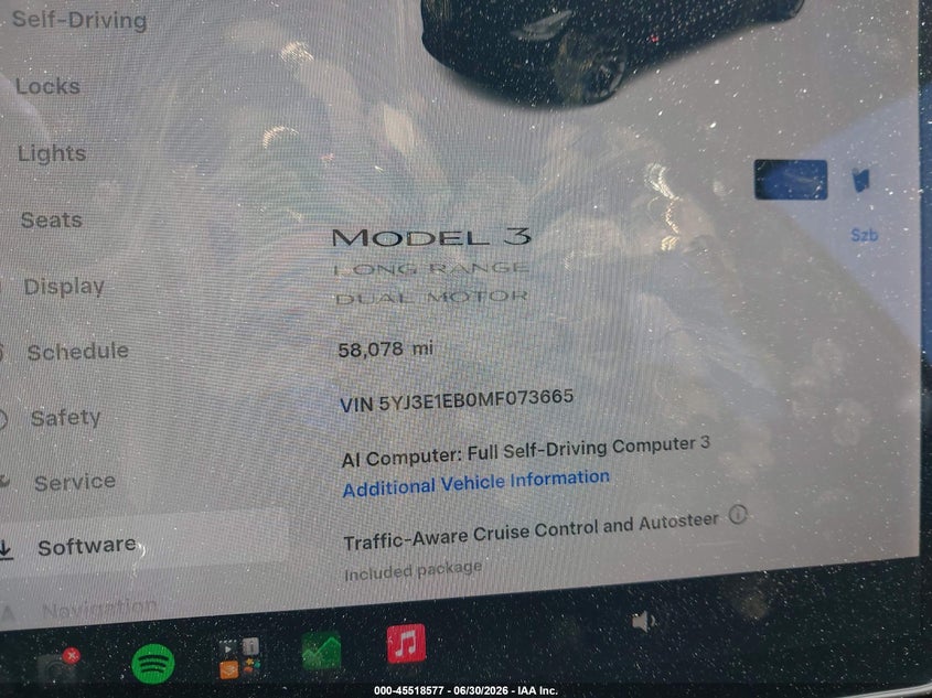 2021 Tesla Model 3 VIN 5YJ3E1EB0MF073665 IAAI salvage auction — REAR END, Salvage (California), sold $10,600 on 2026-07-18 (photo 7)