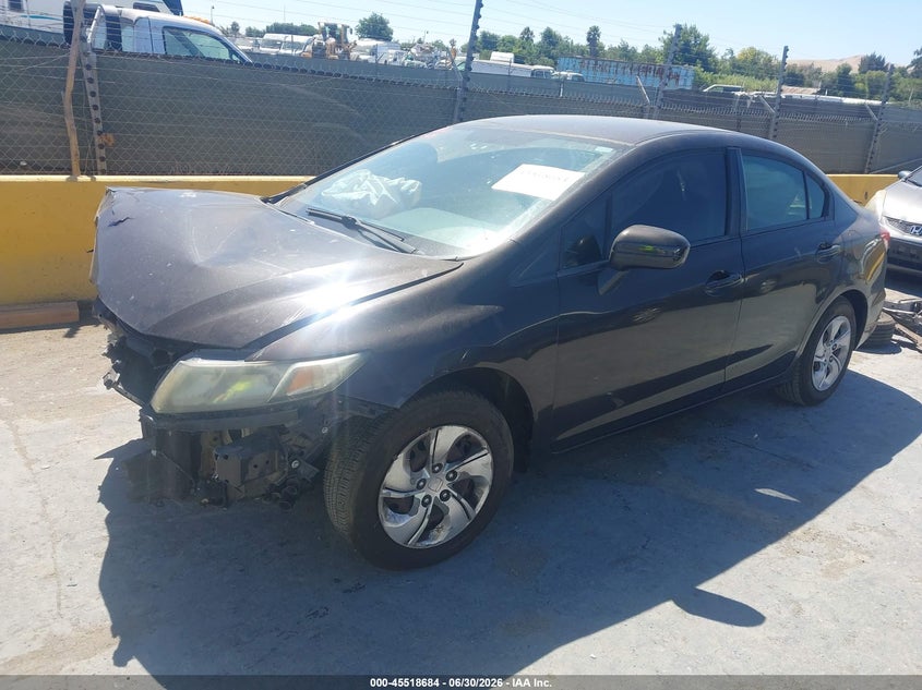 2014 Honda Civic VIN 2HGFB2F5XEH513117 IAAI salvage auction — NORMAL WEAR, Salvage Title - Dealer (California), sold $700 on 2026-07-09 (photo 2)