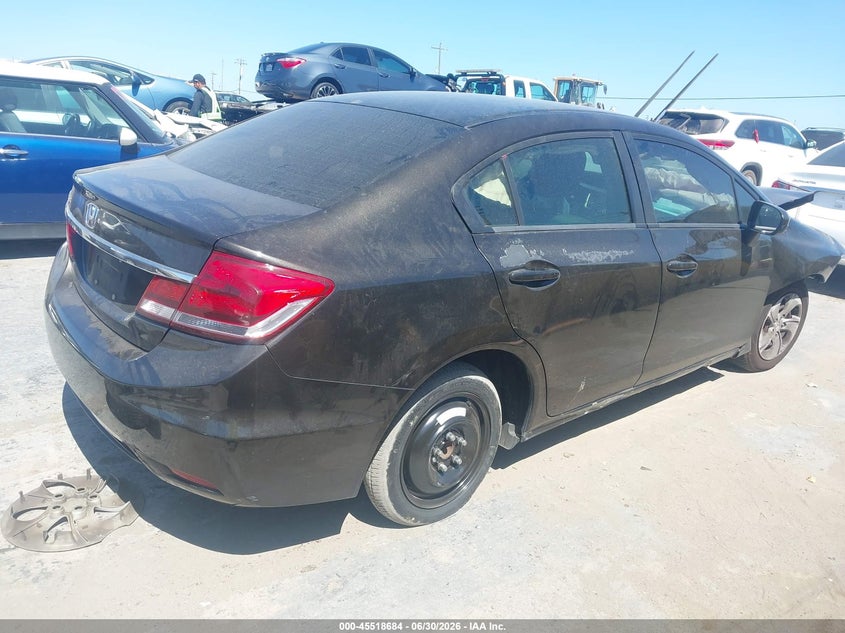 2014 Honda Civic VIN 2HGFB2F5XEH513117 IAAI salvage auction — NORMAL WEAR, Salvage Title - Dealer (California), sold $700 on 2026-07-09 (photo 4)