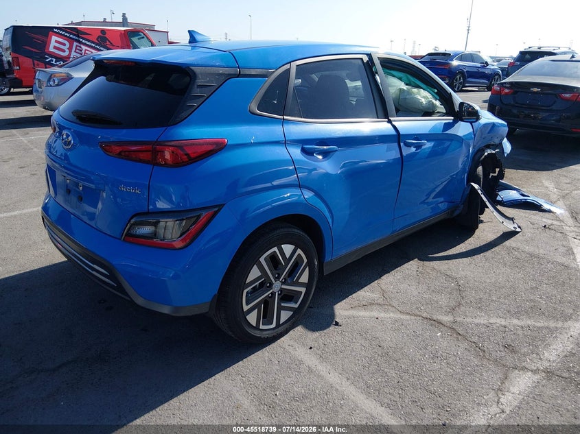 2022 Hyundai Kona VIN KM8K53AG1NU157667 IAAI salvage auction — RIGHT FRONT, Salvage Title, sold $4,250 on 2026-07-31 (photo 4)