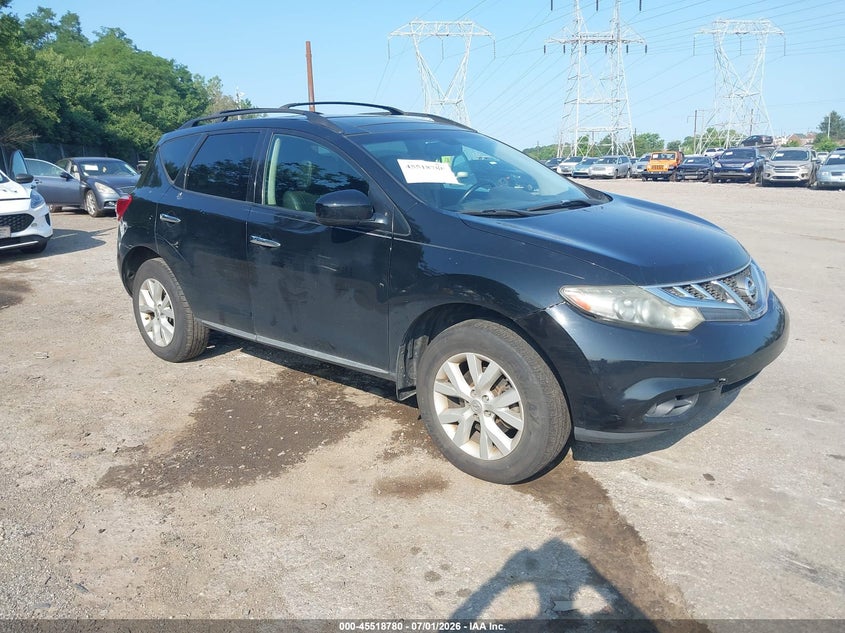 2011 Nissan Murano VIN JN8AZ1MWXBW185824 IAAI salvage auction — NORMAL WEAR, Clear (Pennsylvania), sold $550 on 2026-07-24 (photo 1)