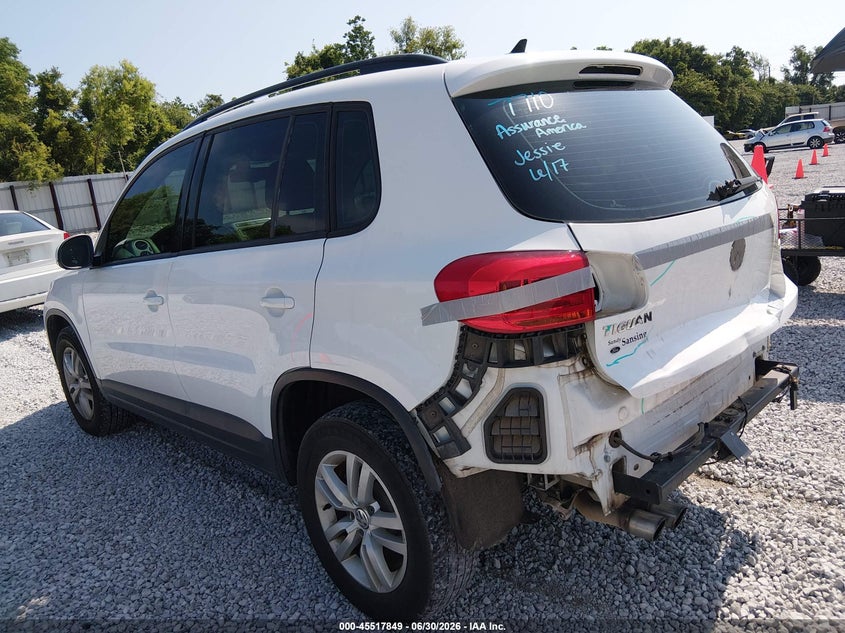2017 Volkswagen Tiguan VIN WVGBV7AX4HK005048 IAAI salvage auction — REAR END, Salvage Title, sold $875 on 2026-07-30 (photo 3)