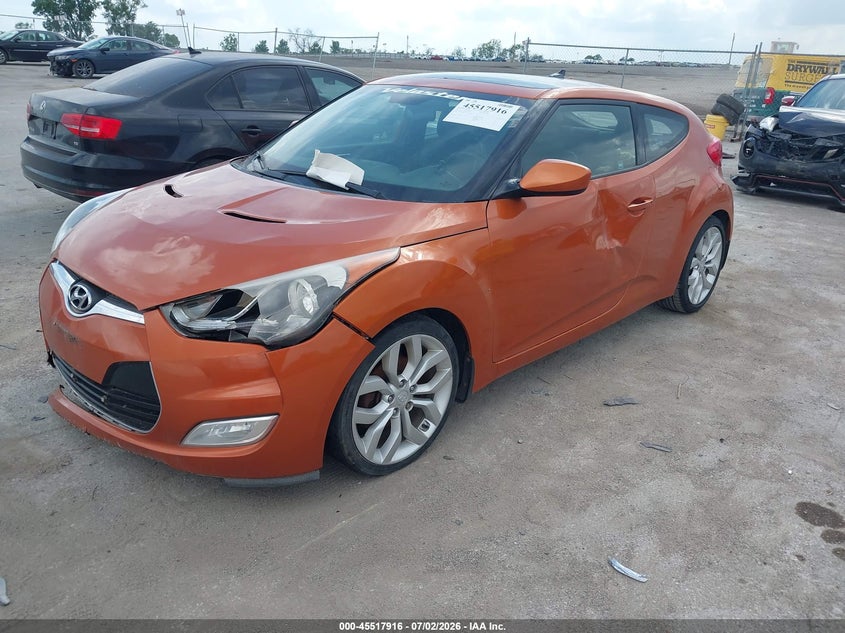 2013 Hyundai Veloster VIN KMHTC6AD7DU105752 IAAI salvage auction — FRONT END, Regular Certificate (Iowa), sold $475 on 2026-07-21 (photo 2)