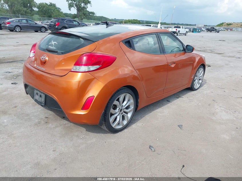2013 Hyundai Veloster VIN KMHTC6AD7DU105752 IAAI salvage auction — FRONT END, Regular Certificate (Iowa), sold $475 on 2026-07-21 (photo 4)