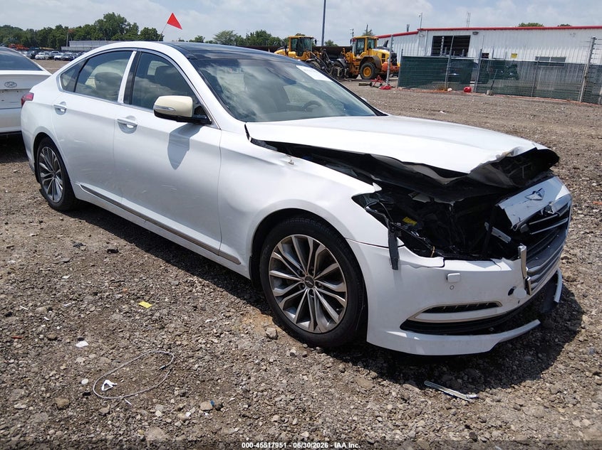 2015 Hyundai Genesis VIN KMHGN4JE1FU079743 IAAI salvage auction — FRONT END, Salvage (Ohio), sold $1,200 on 2026-07-26 (photo 1)